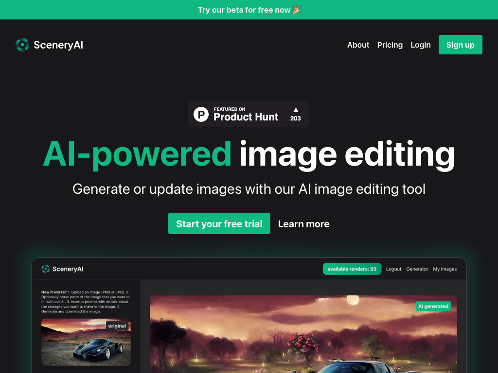 Screenshot of quickly creating professional-quality images website