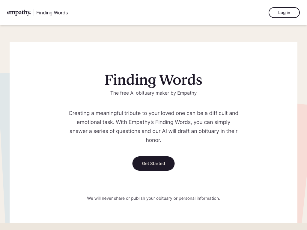 Screenshot of creating meaningful obituaries website