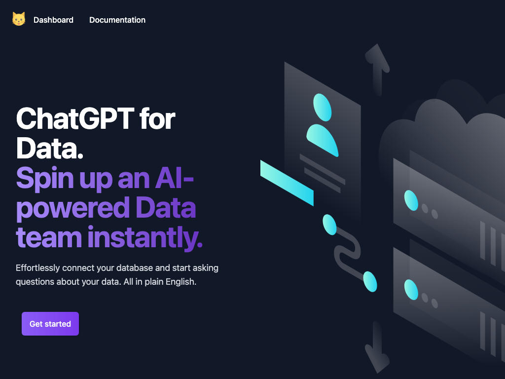 Screenshot of instant data analysis website