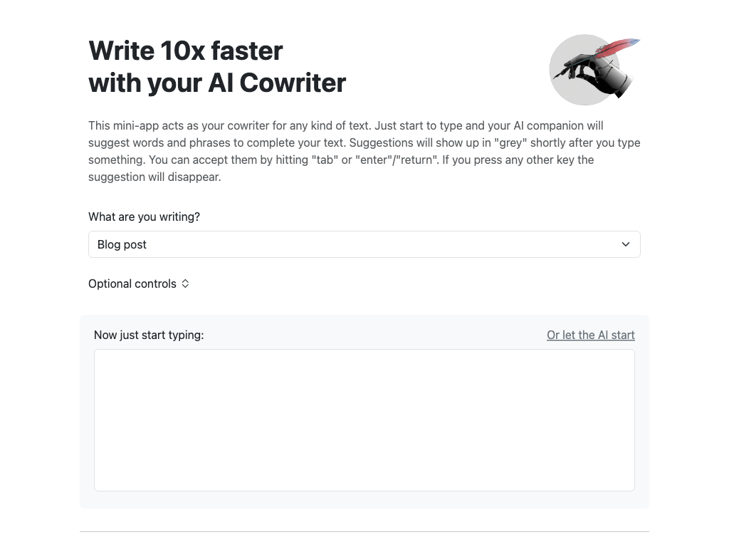 Preview image of AI Cowriter