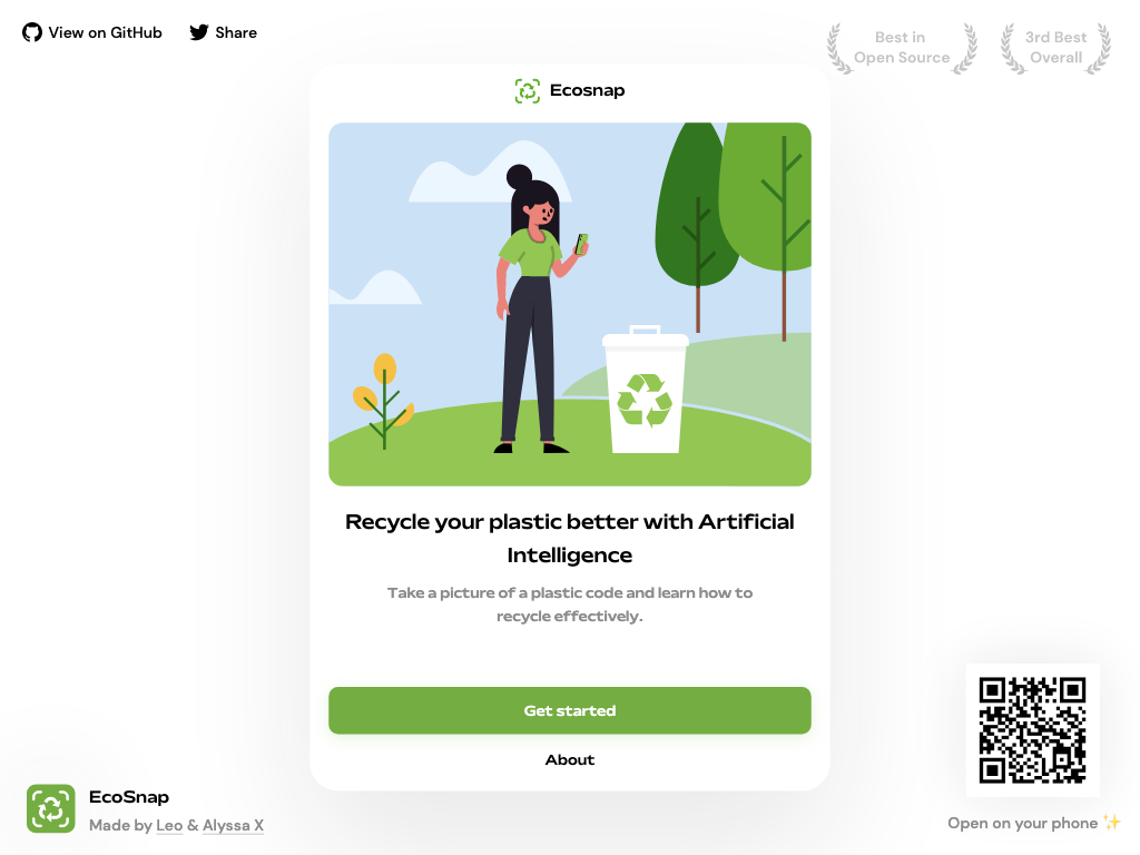 Screenshot of plastic recycling identification and guidance website