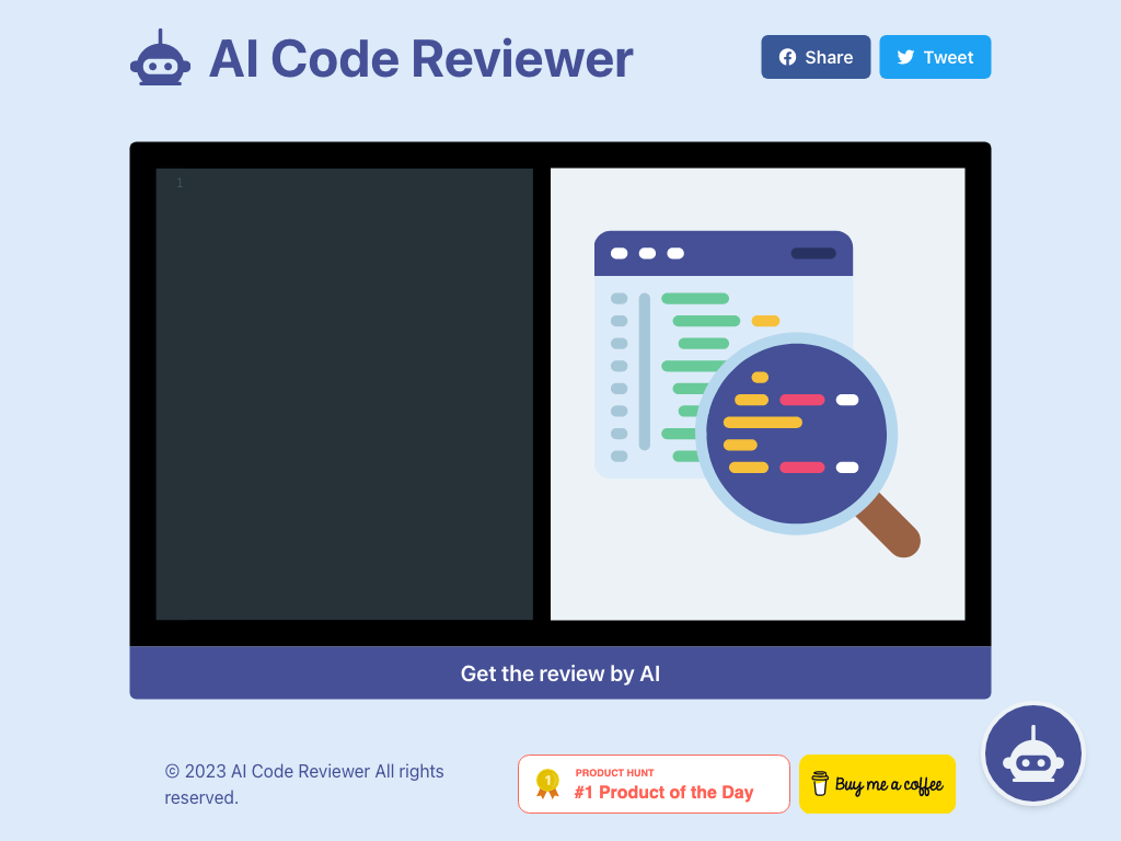 Screenshot of code review, debugging and refactoring website