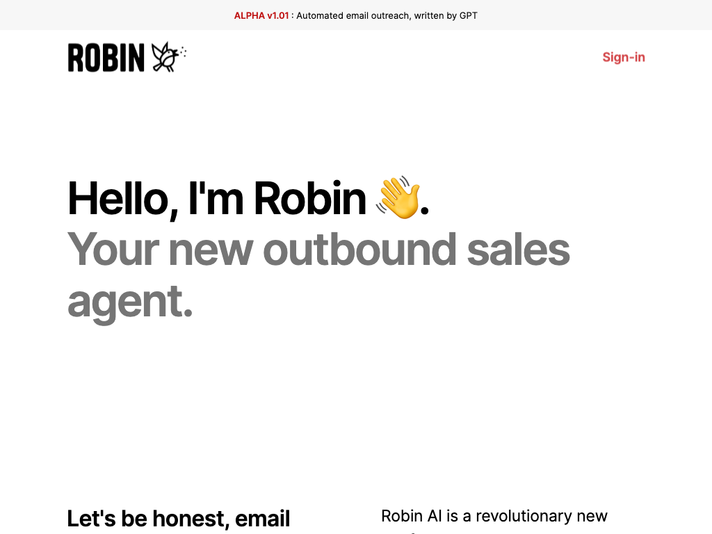 Screenshot of automating sales funnel, writing emails, objection handling and providing personalized advice website