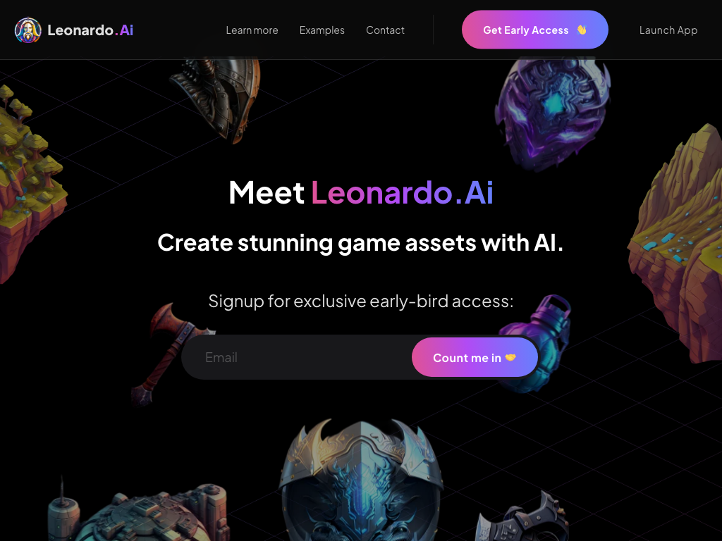 Screenshot of creating game assets quickly website