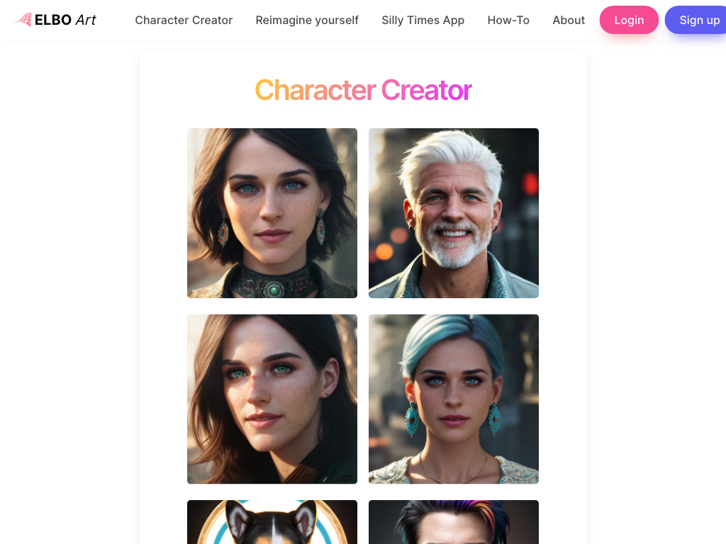Screenshot of creating unique art quickly website