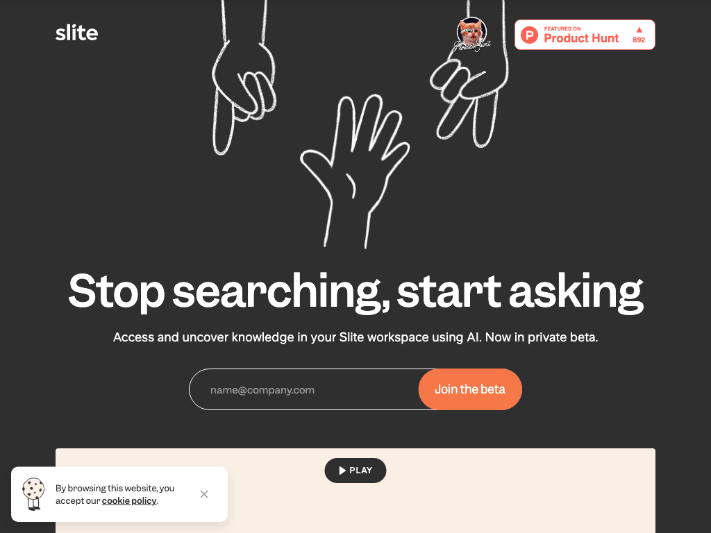 Screenshot of quickly learning, finding insights and accessing knowledge website