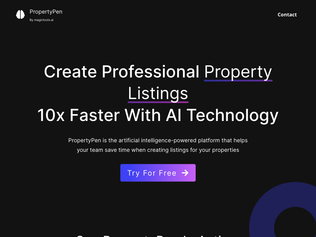 Screenshot of creating optimised property listings website