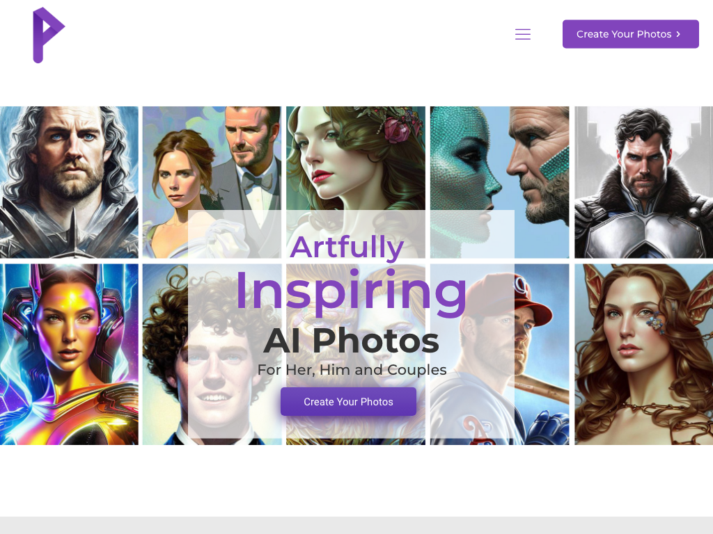 Screenshot of creating realistic avatars website