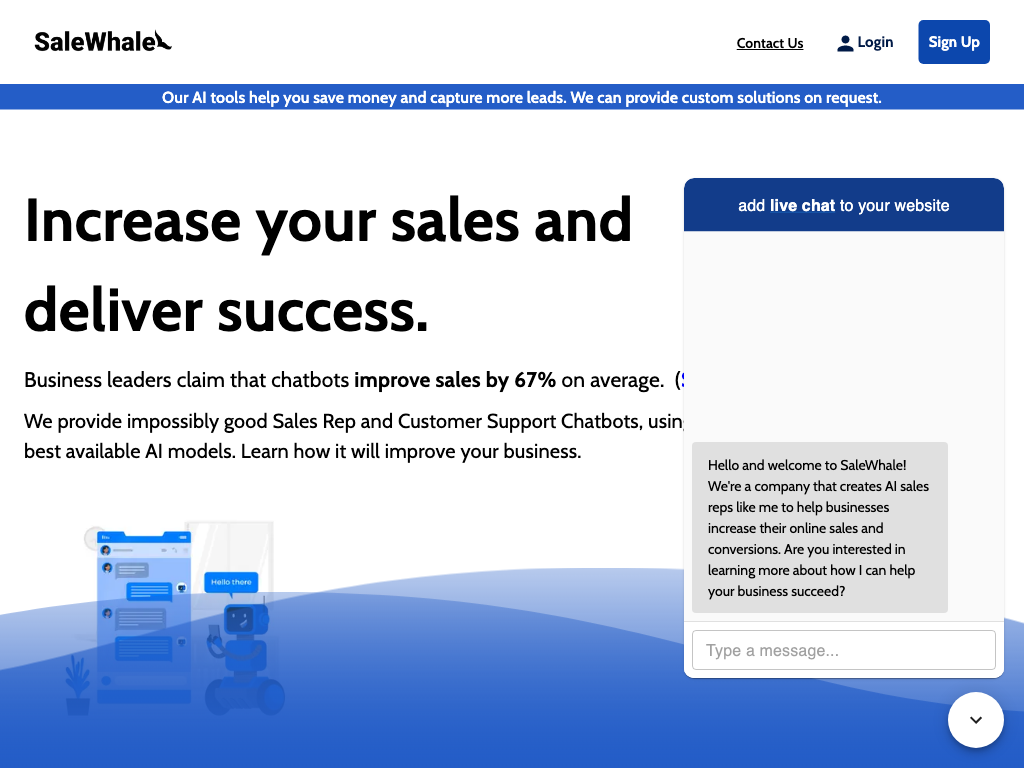 Screenshot of sales automation, analytics and customer support website