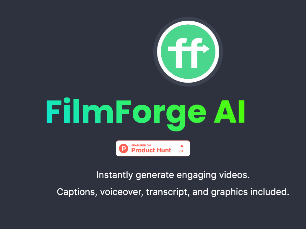 Screenshot of automated video creation website