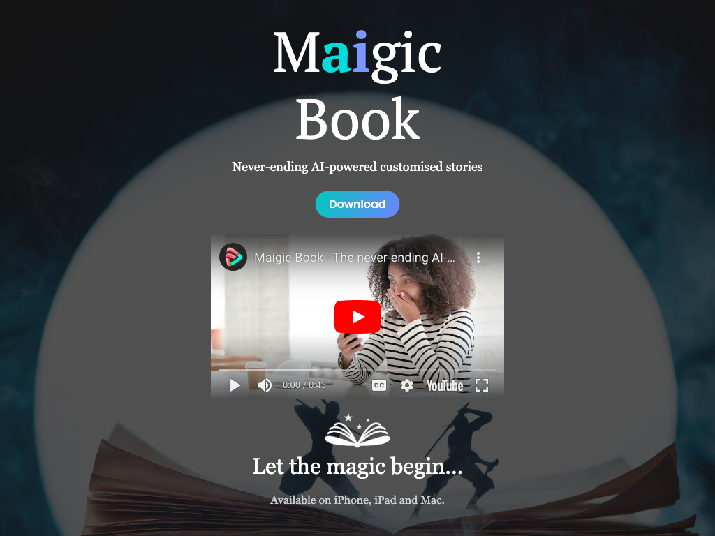 Screenshot of creating customised stories website