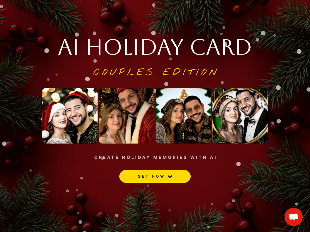 Screenshot of creating and sending customised holiday cards website