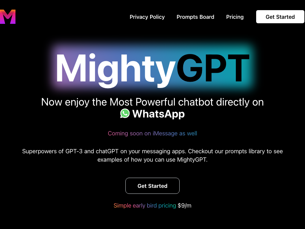 Screenshot of intuitive chatbot interactions website