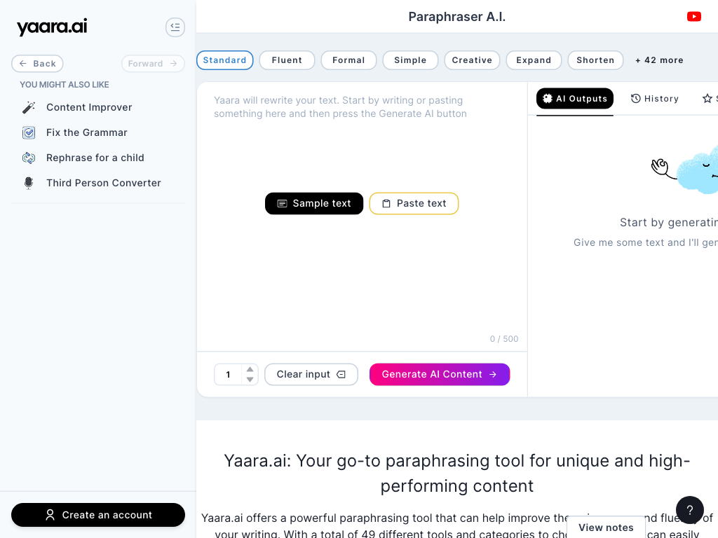 Screenshot of improving writing uniqueness and fluency website