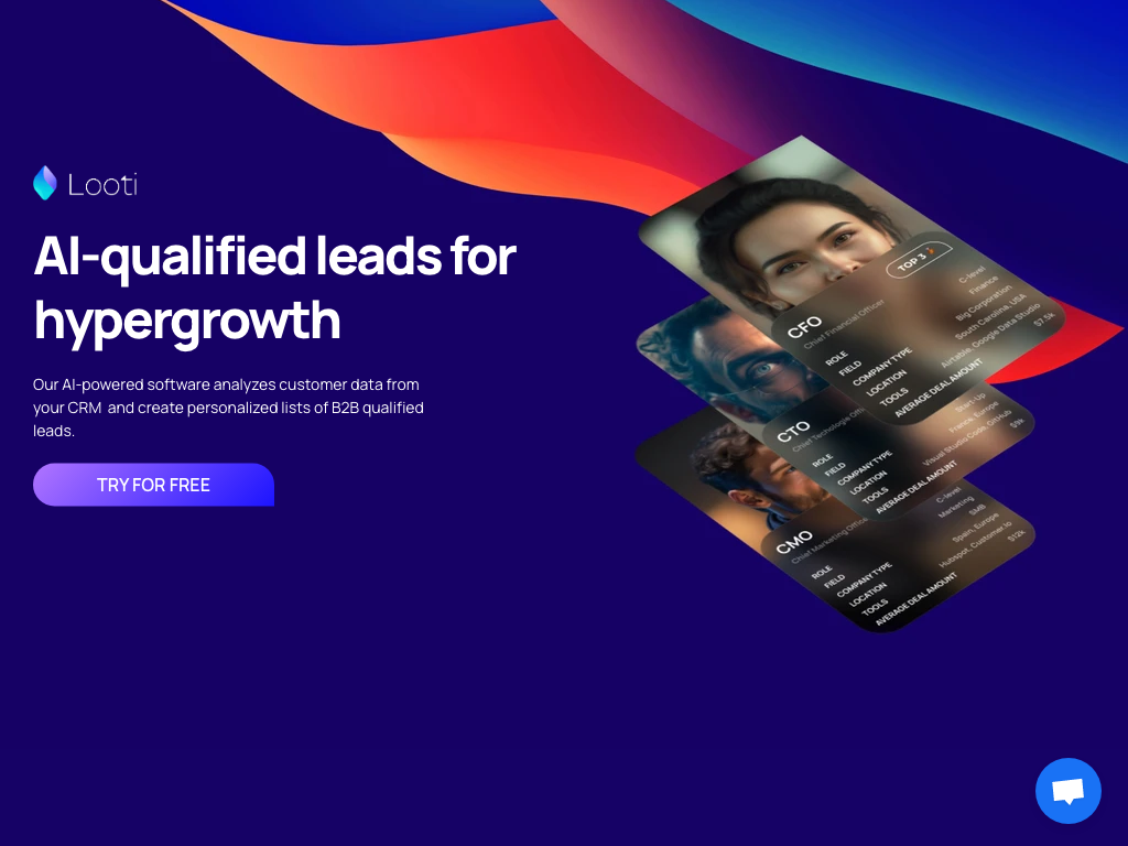 Screenshot of understanding customer data, generating insights and creating personalized leads website