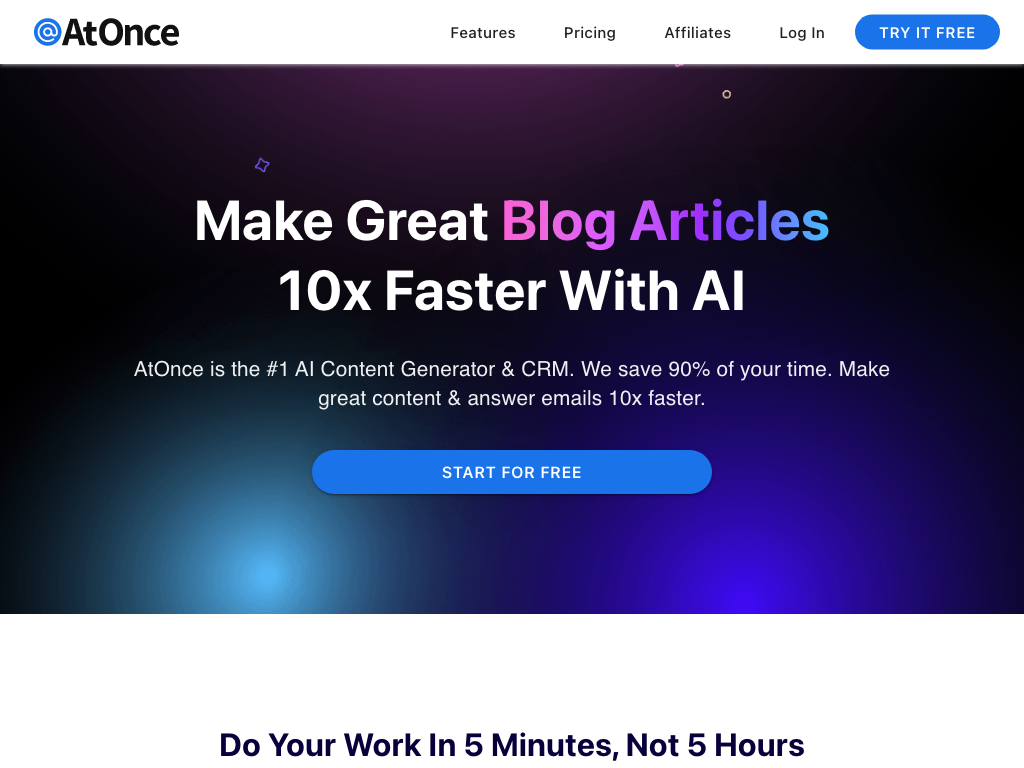 Screenshot of creating professional videos website