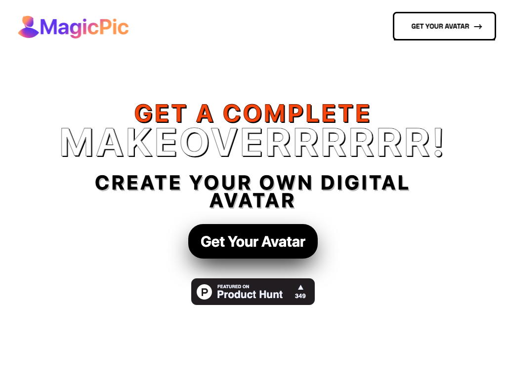 Screenshot of creating digital avatars website