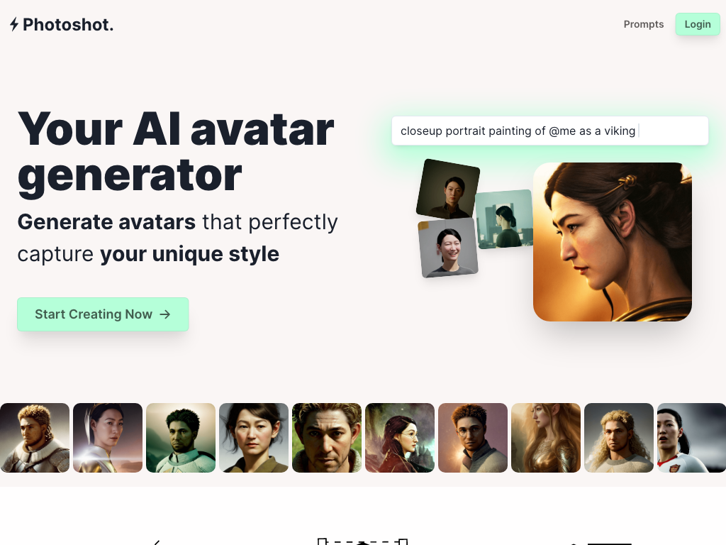 Screenshot of creating custom avatars website