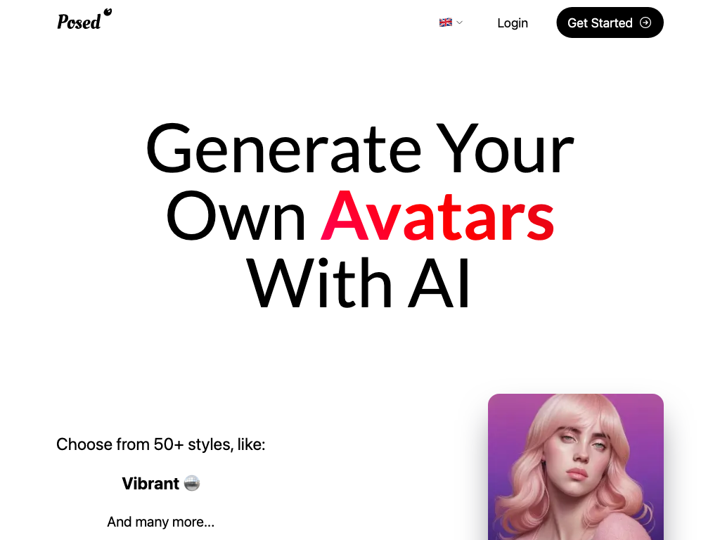 Screenshot of creating photorealistic avatars website