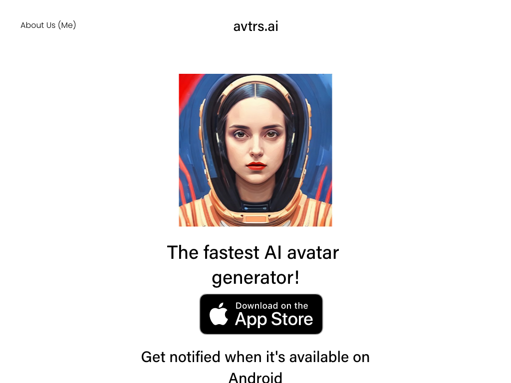 Screenshot of creating avatars website