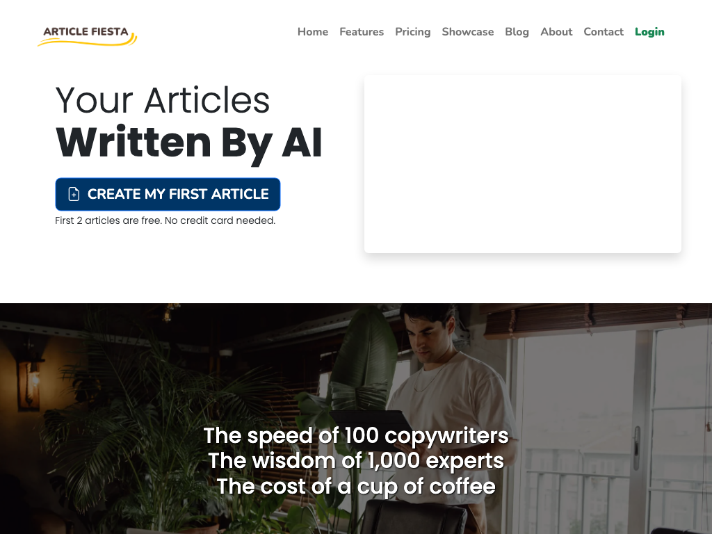 Screenshot of quickly generating high-quality content website