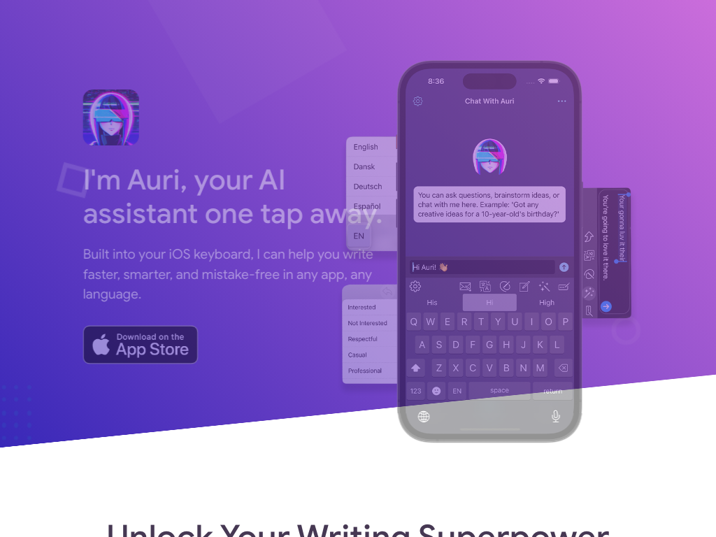 Screenshot of writing faster, smarter and mistake-free website
