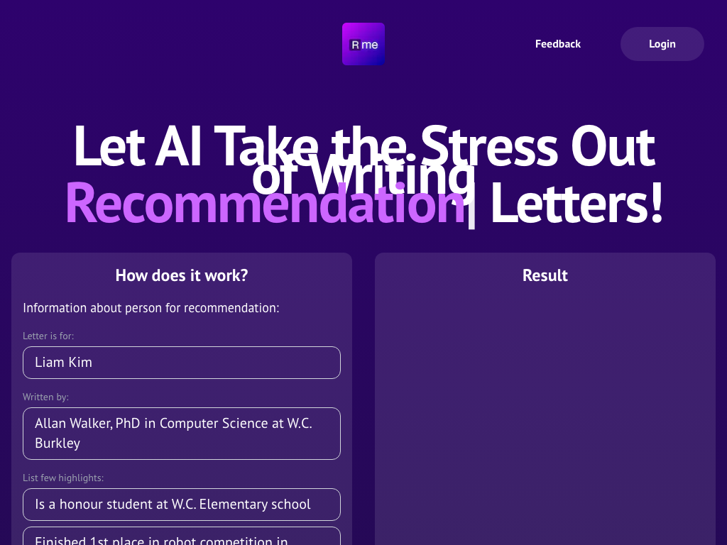Screenshot of creating clear and concise letters quickly website