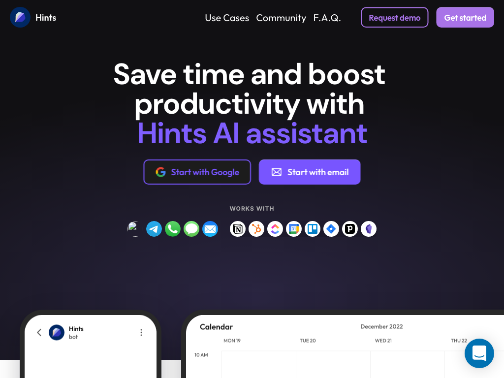 Screenshot of automating tasks, scheduling, lead generation and CRM management website