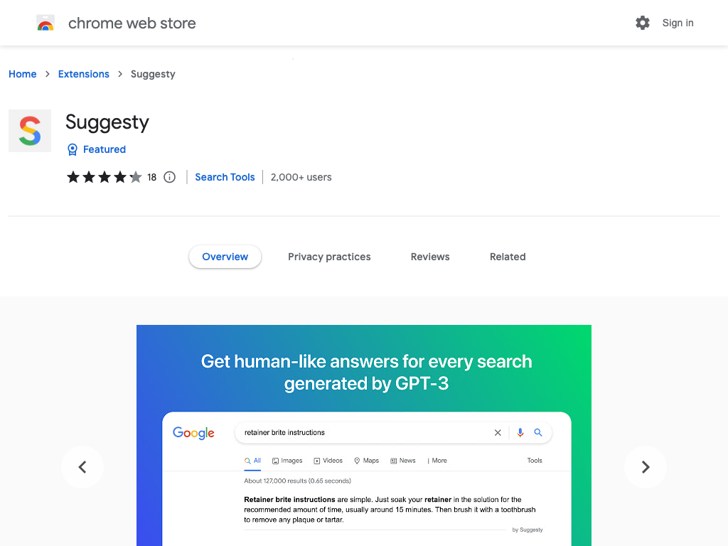 Screenshot of quickly getting human-like answers website