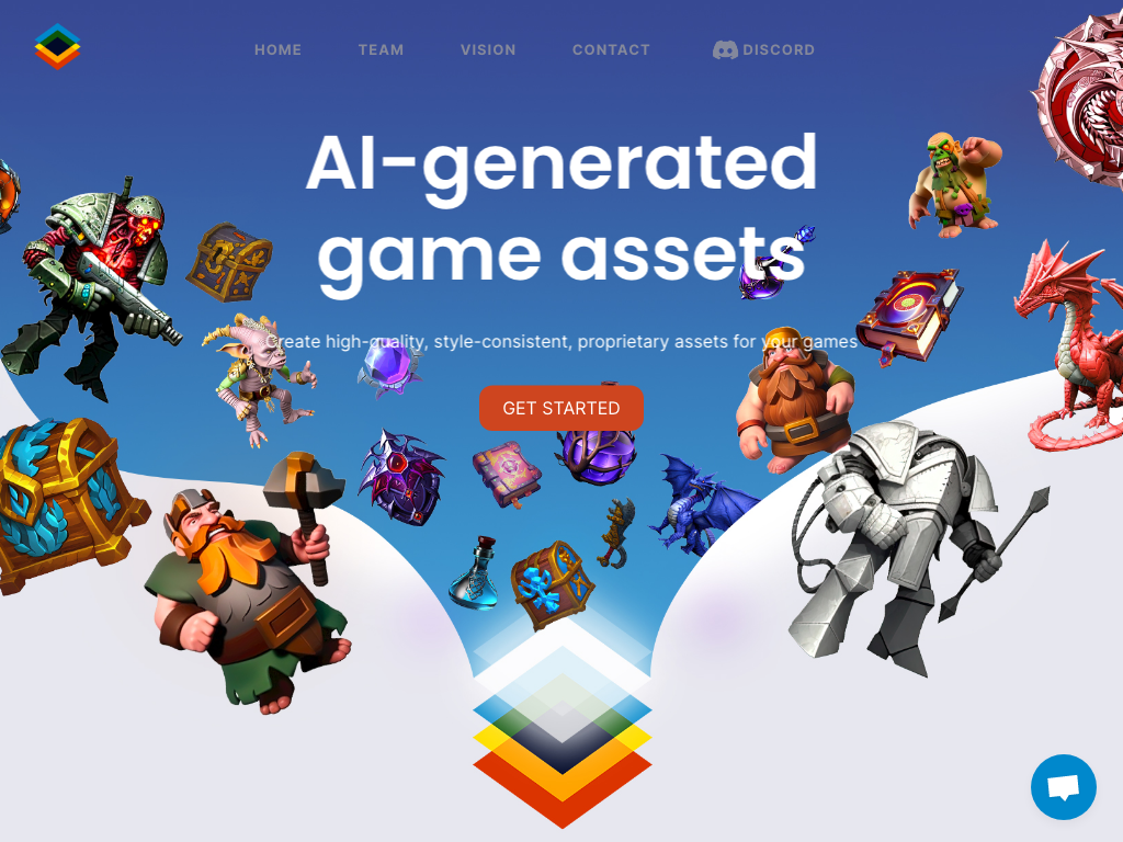 Screenshot of quickly creating game assets website