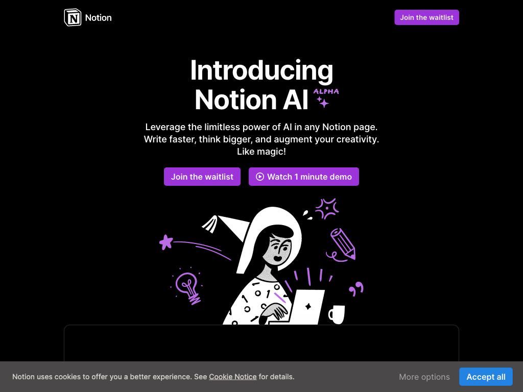 Screenshot of generating, summarizing, rewriting and editing content website