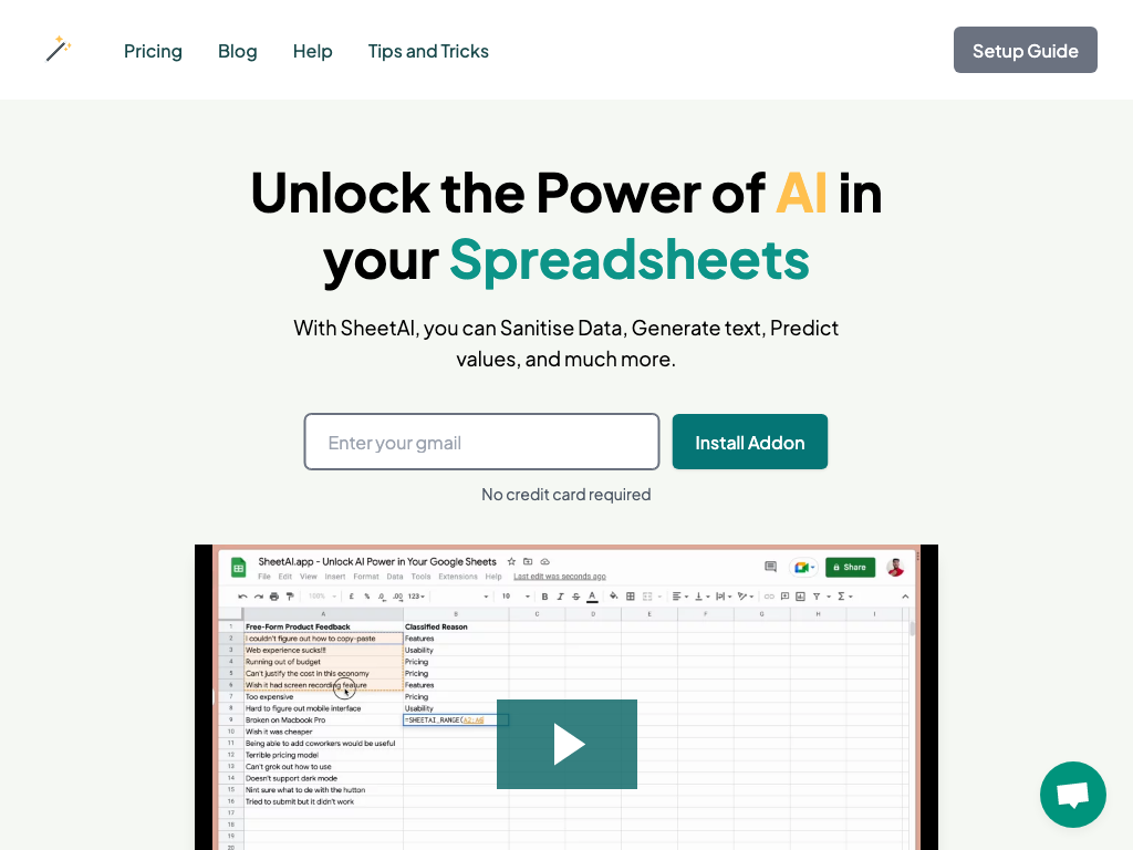Screenshot of automating data analysis, summarizing text, categorizing customer feedback and generating images website