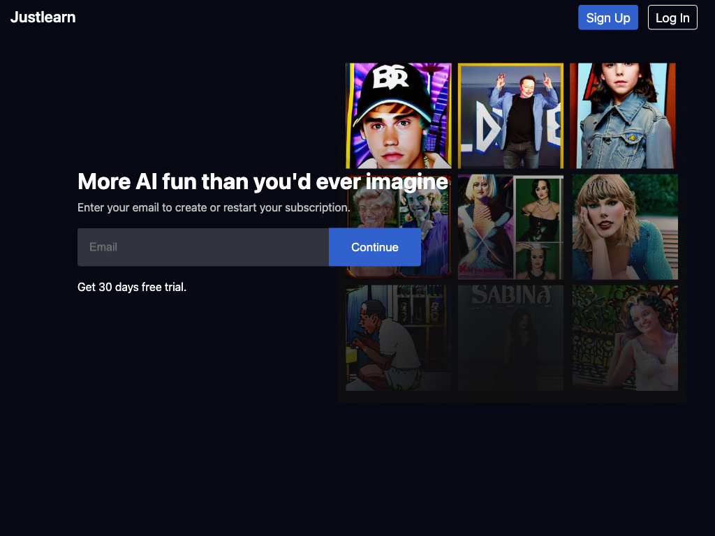 Screenshot of entertainment, chat, photos and devices website