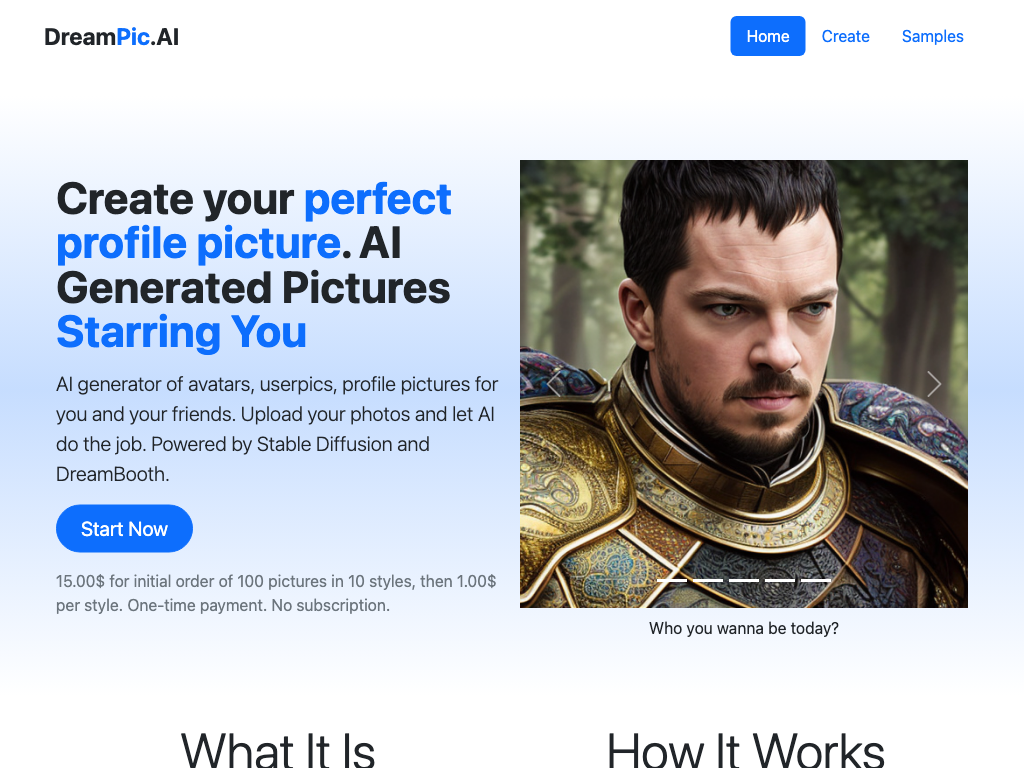 Screenshot of creating personalized images website