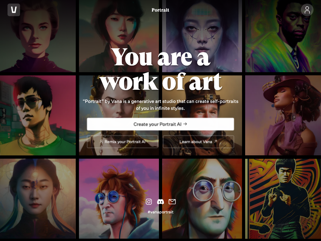 Screenshot of creating expressive art pieces website