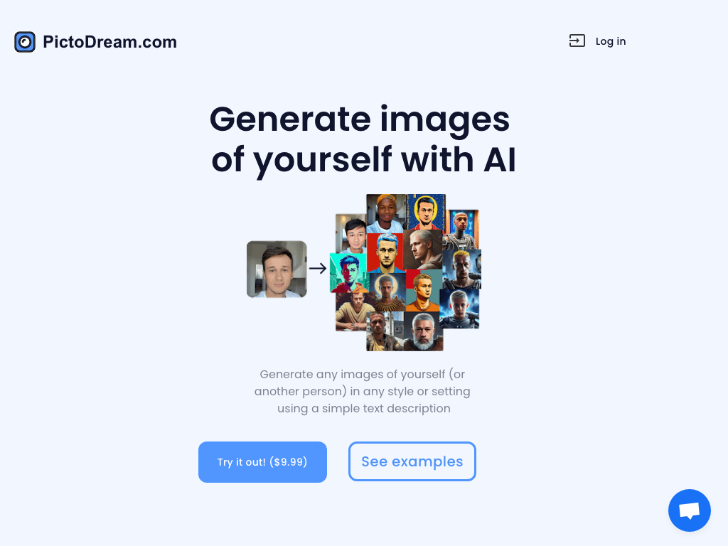 Screenshot of generating realistic images website