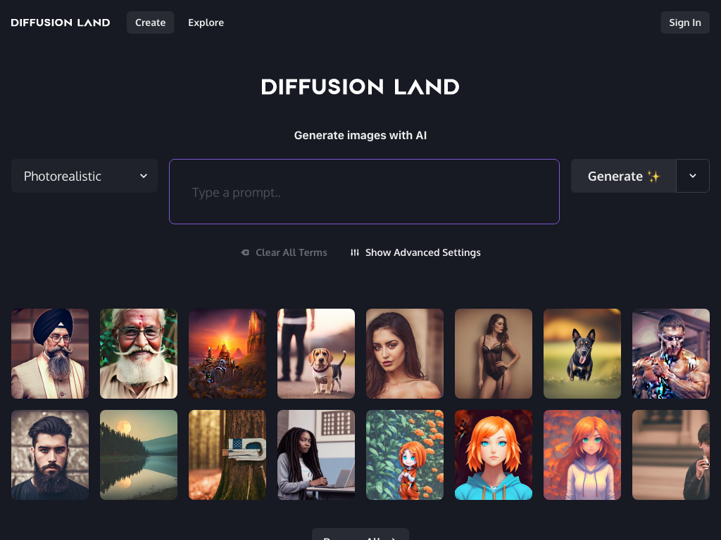 Screenshot of creating, analyzing and sharing visuals website
