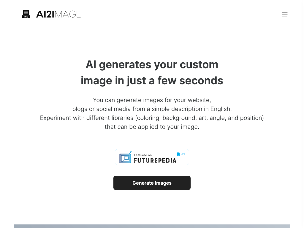 Screenshot of creating visuals quickly website