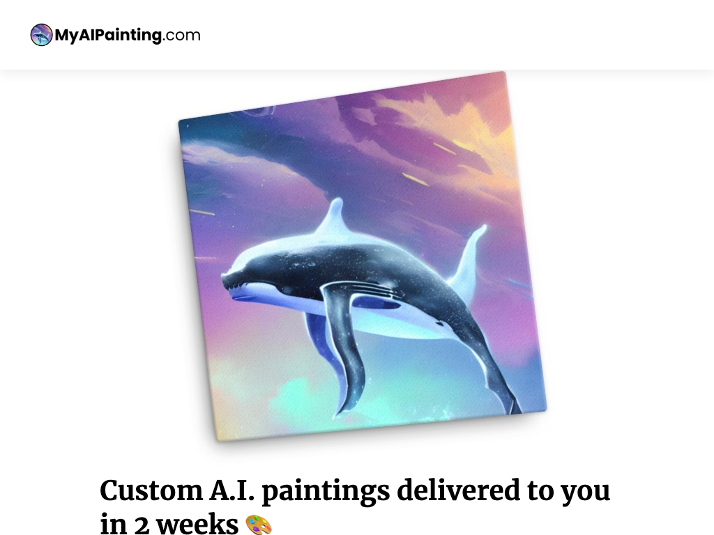 Screenshot of creating custom artwork website