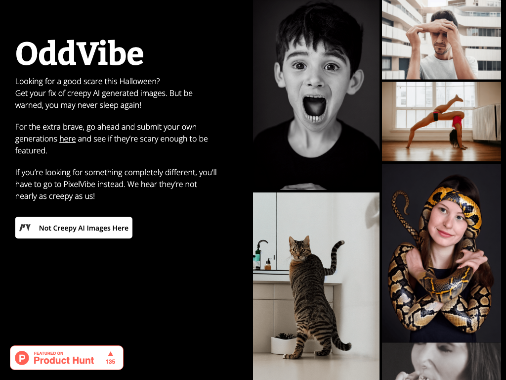 Screenshot of creating spooky images website