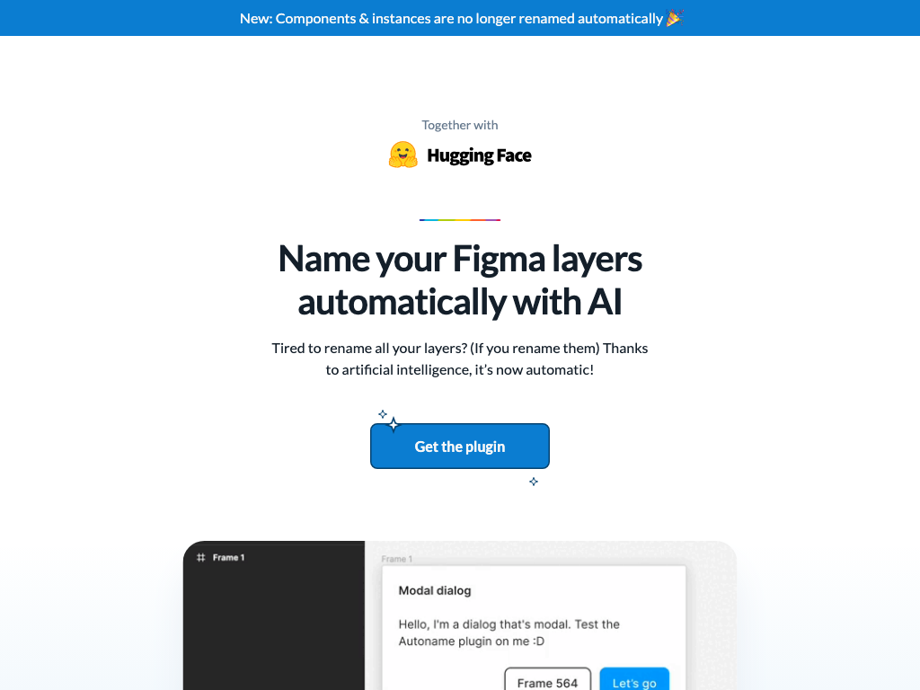 Screenshot of automated layer renaming website