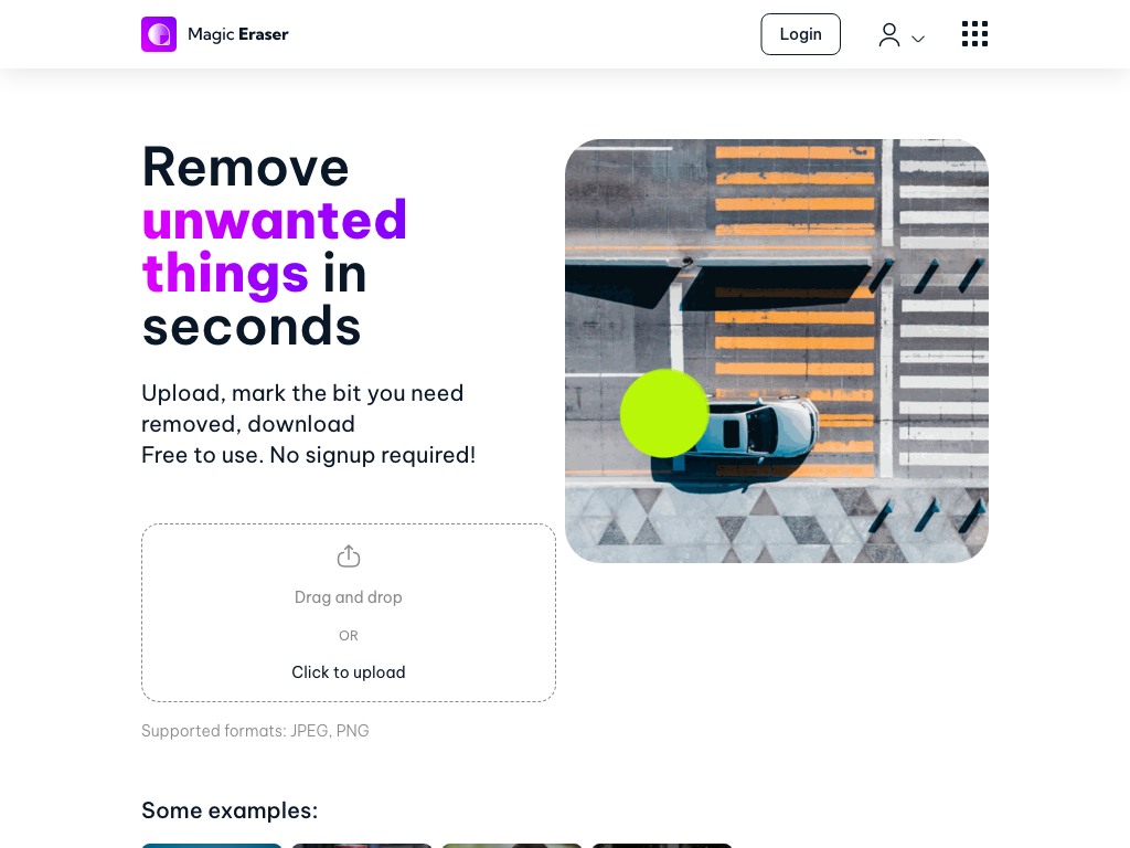 Screenshot of image editing, enlarging, and enhancing website