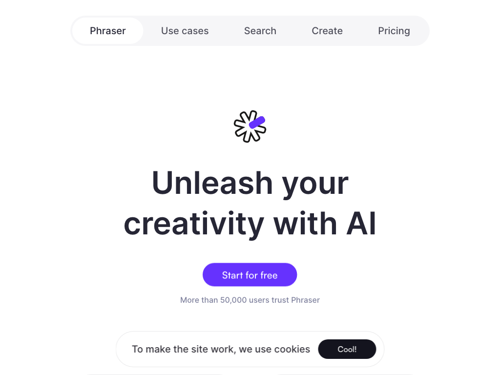 Screenshot of collaborative content creation website