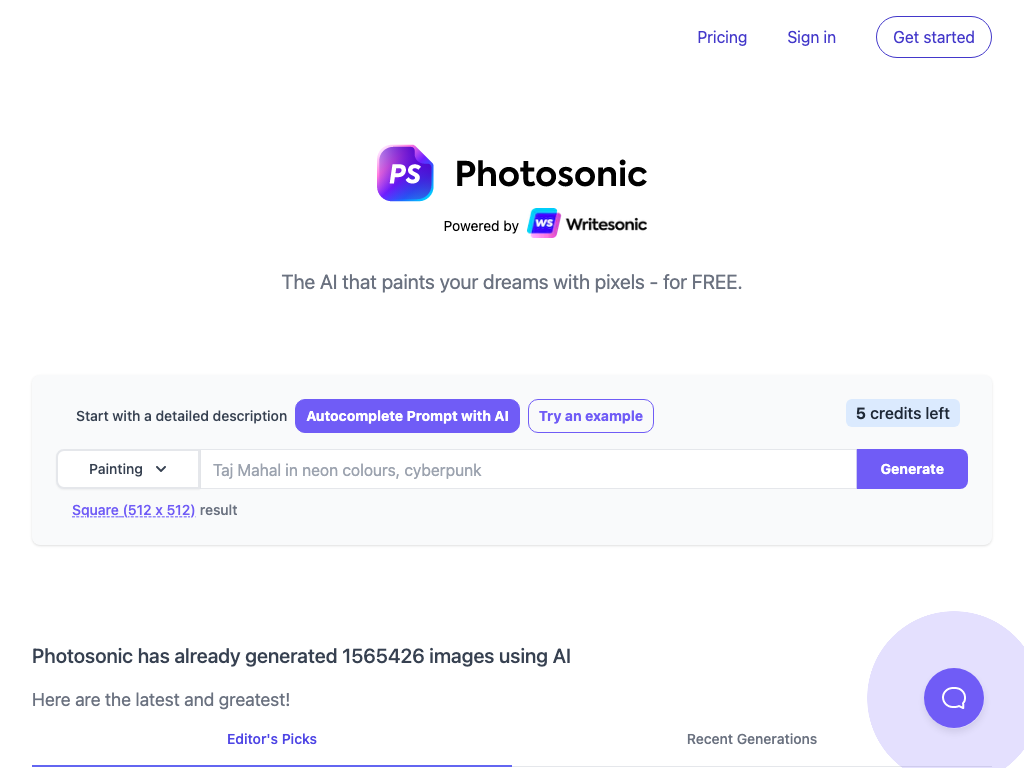 Screenshot of creating digital art, graphic design and photo manipulation website