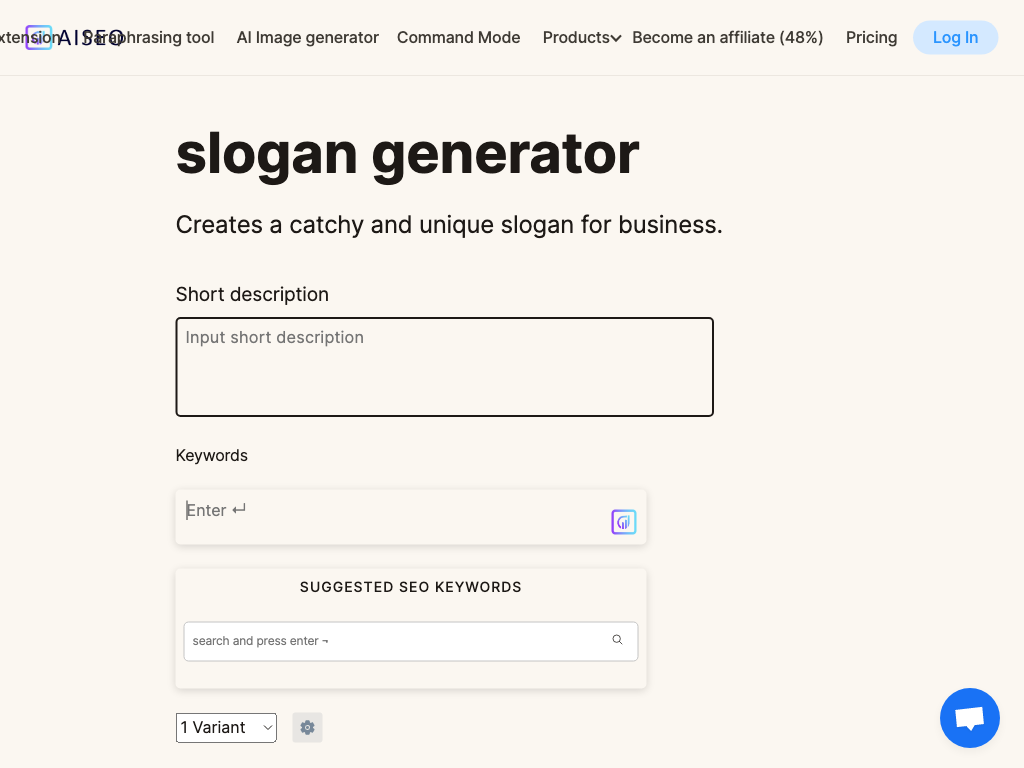 Preview image of AISEO Slogan Generator