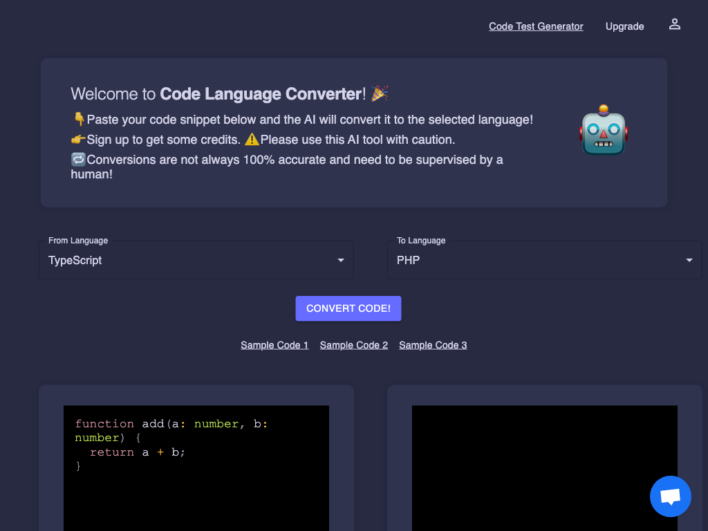 Preview image of Code Language Converter