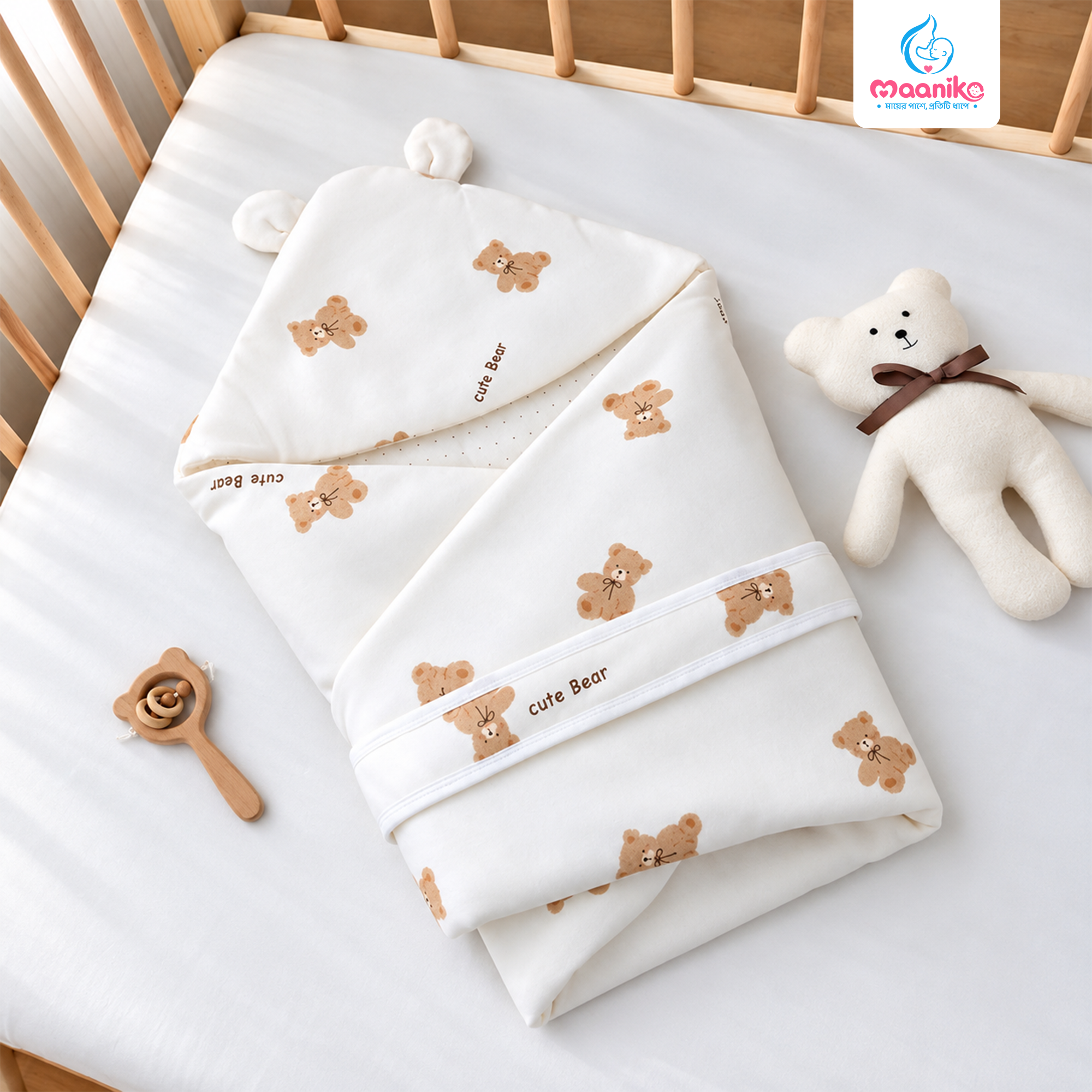 Baby Swaddle Blanket | নবজাতকের কটন র‍্যাপ ব্ল্যাঙ্কেট-এর বিকল্প ছবি