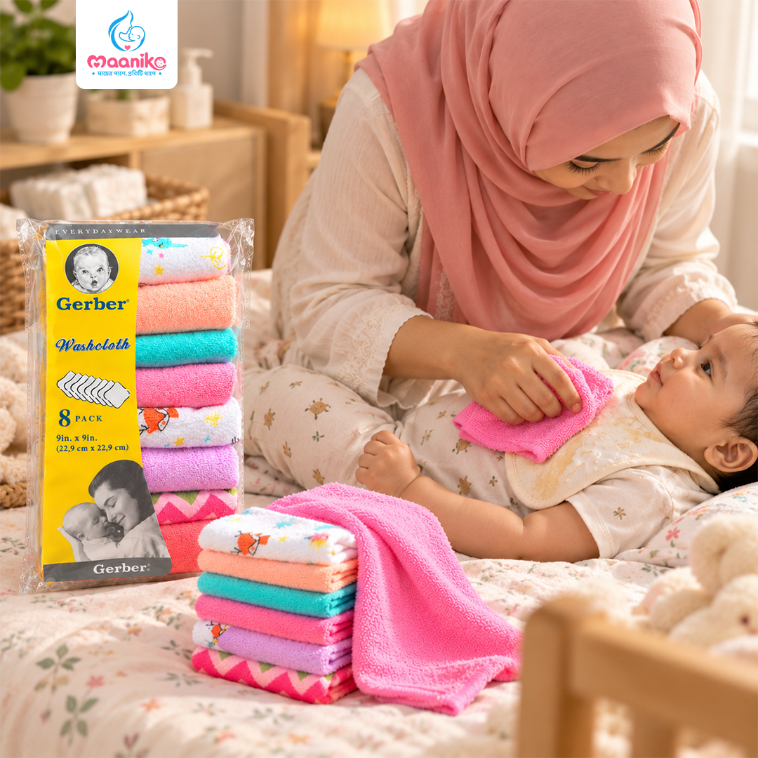 Baby Washable Cloth Set (8 Pcs) | নবজাতকের নরম রুমাল সেট-এর বিকল্প ছবি