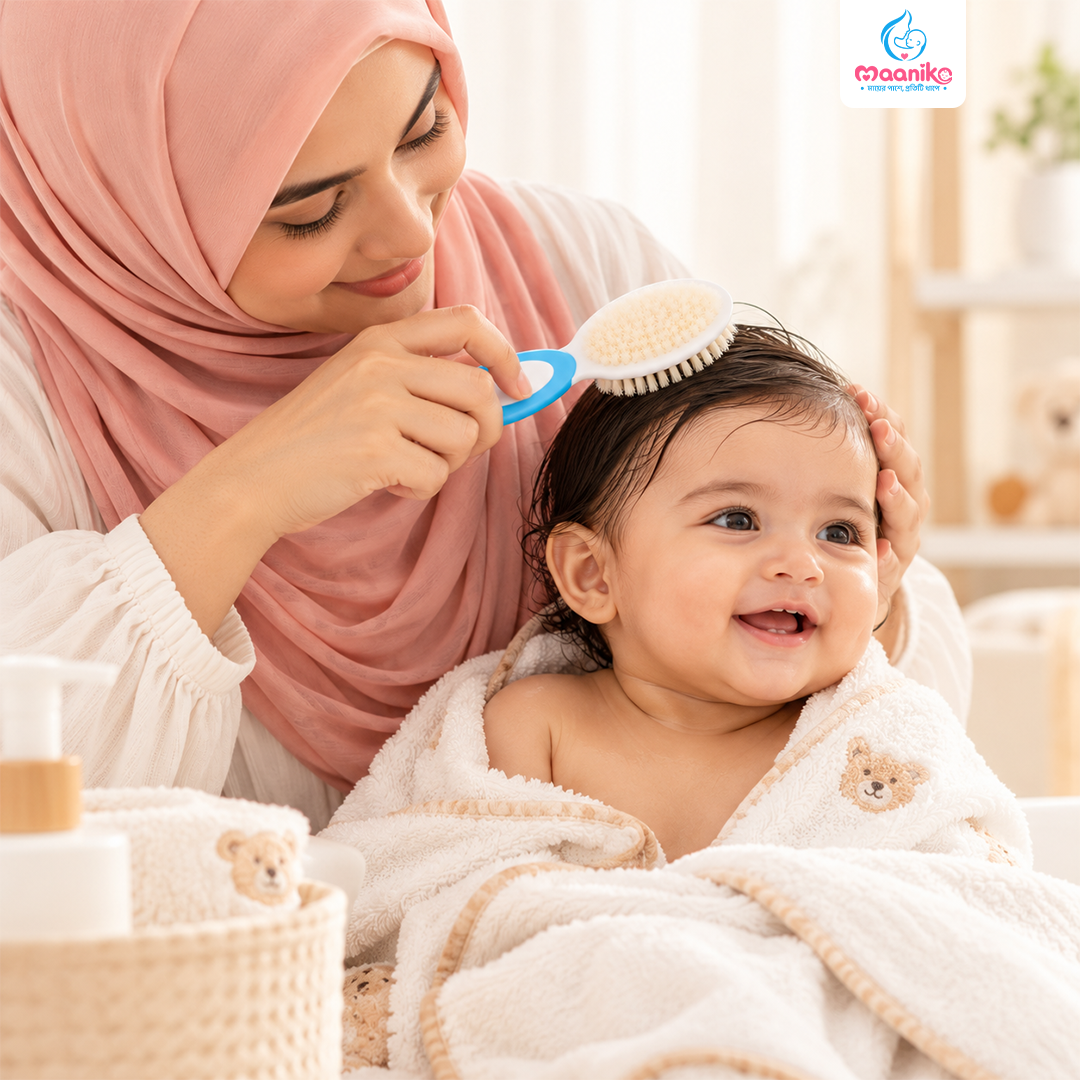 KokiBebe Baby Comb & Brush Set (2 Pcs) | নবজাতকের নরম চিরুনি ও হেয়ার ব্রাশ সেট-এর বিকল্প ছবি