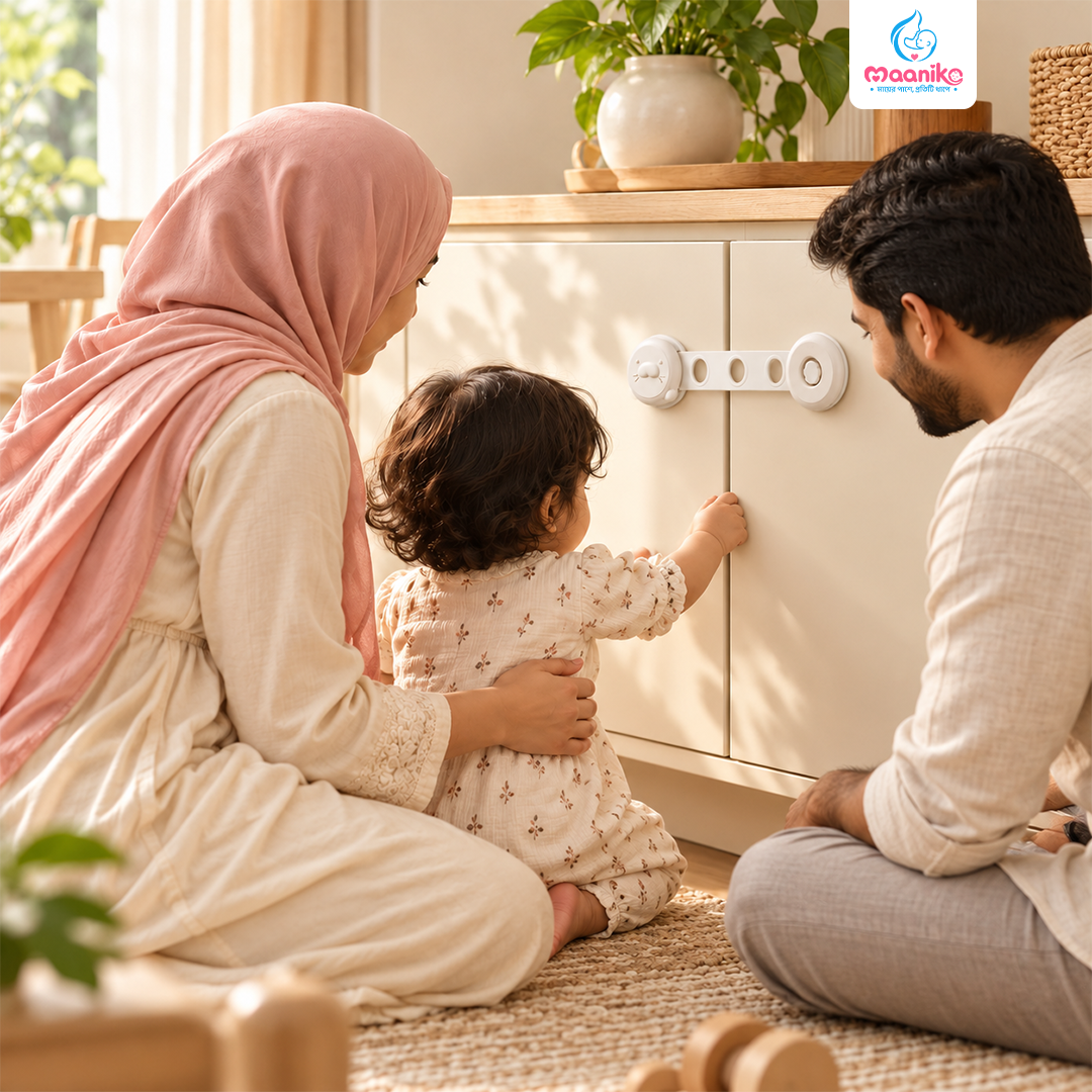 Baby Safety Cabinet Strap Locks (3 Pcs) | নিরাপত্তায় ক্যাবিনেট ও আলমারি লক-এর বিকল্প ছবি
